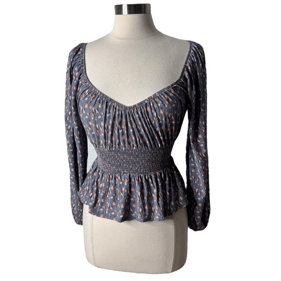 Nation LTD Sophie Gathered Smocked Party‎ Top Long Sleeve Womens Small - Picture 2 of 10